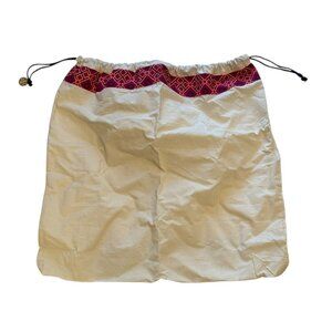TORY BURCH Drawstring Dust Bag Cover Handbag Linen Gold Tone‎ Charm ~ 19" x 19"